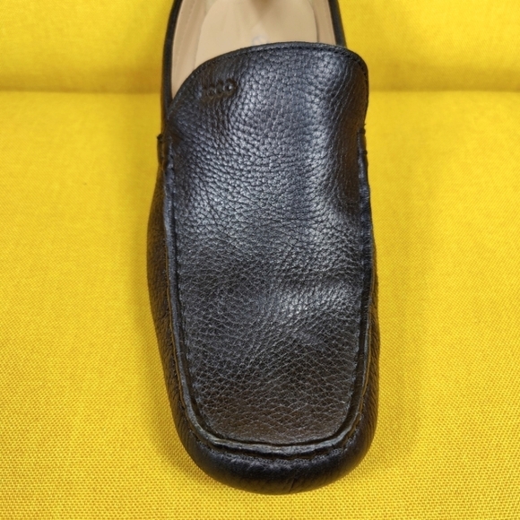 Ecco Driving Loafer Black Pebbled Leather Slip On Casual Men's Shoes Sz 11-11.5 - Picture 3 of 10